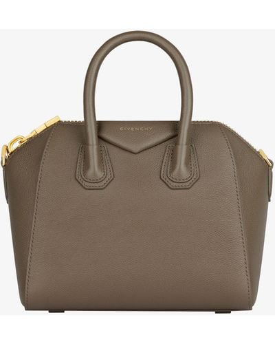 Givenchy Mini Antigona Bag In Grained Leather - Natural
