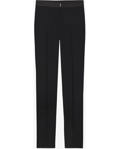 Givenchy Pantalon en laine et mohair à ceinture satin - Noir