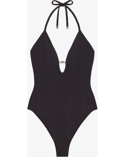 Givenchy One-Piece 4G Swimsuit With Pearls - Blue