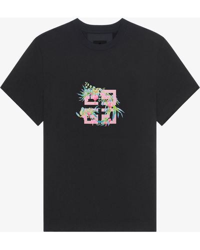 Givenchy T-shirt in cotone con stampa 4G Flowers - Nero