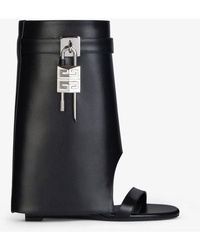 Givenchy Sandales Shark Lock en cuir - Noir