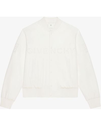 Givenchy Blouson varsity en cuir - Blanc