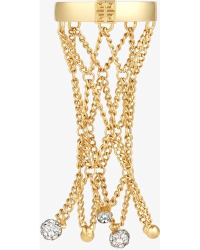 Givenchy Anello Pearling in metallo con perle e cristalli - Metallizzato