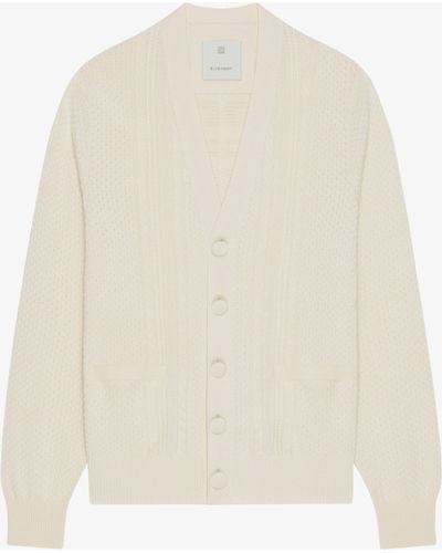 Givenchy 4G Cable-Knit Cardigan - White