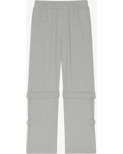 Givenchy Pantaloni due in uno amovibili in tessuto garzato con bretelle - Grigio