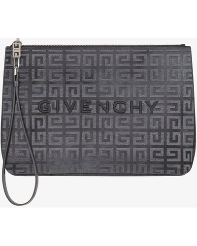 Givenchy Pochette en broderie 4G lurex - Gris