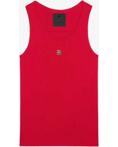 Givenchy Débardeur slim en coton à détail 4G - Rouge