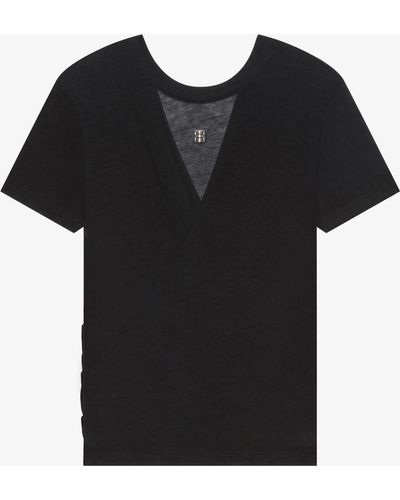 Givenchy T-shirt drappeggiato in jersey trasparente - Nero