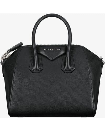 Givenchy Mini Antigona Bag In Grained Leather - Black