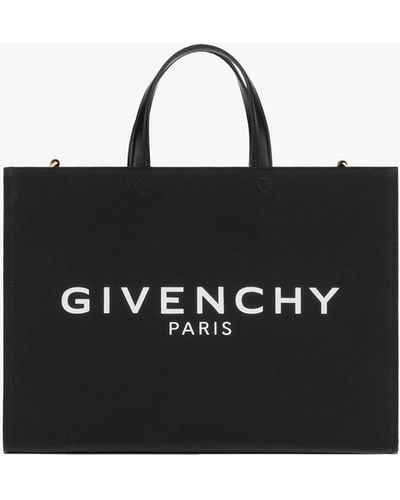Givenchy Sac À Main En Toile Imprimée À Finitions En Cuir G-tote Medium - Noir