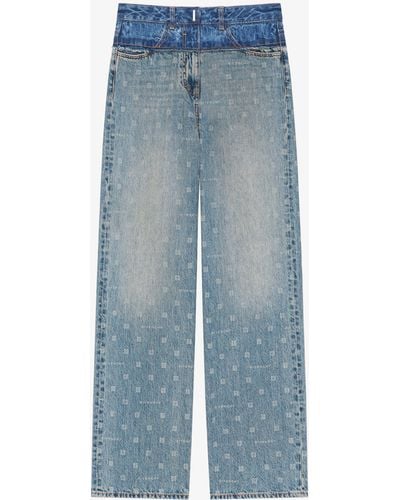 Givenchy Jeans oversize in denim misto 4G - Blu