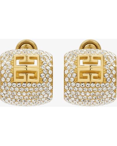 Givenchy Boucles d'oreilles 4G en métal avec cristaux - Métallisé