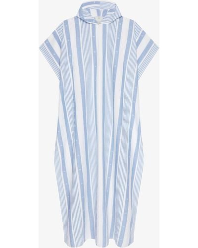 Givenchy Kaftan In Cotton And Linen With 4g Stripes - Blue