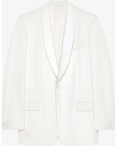 Givenchy Veste en laine et mohair avec détails en satin - Blanc