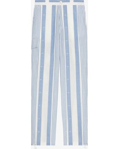 Givenchy Pantaloni in lino a righe 4G - Blu