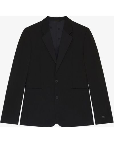Givenchy Veste slim en laine à détail 4G - Noir