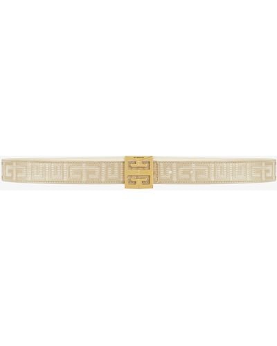 Givenchy Cintura reversibile con fibbia 4G in tela spalmata con monogramma - Bianco