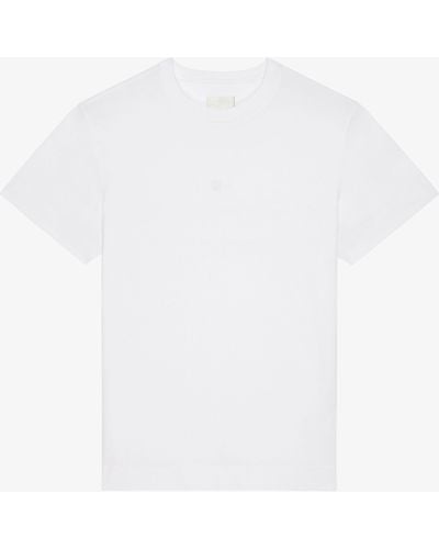 Givenchy T-shirt slim in cotone con ricamo 4G - Bianco