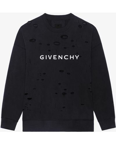 Givenchy Sweatshirt Archetype effet troué - Noir