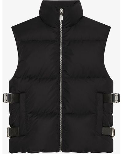 Givenchy Sleeveless Puffer Jacket With Metallic Details - Black