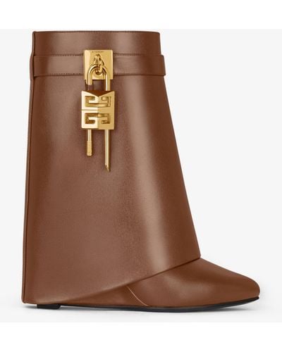 Givenchy Shark Lock Ankle Boots - Brown