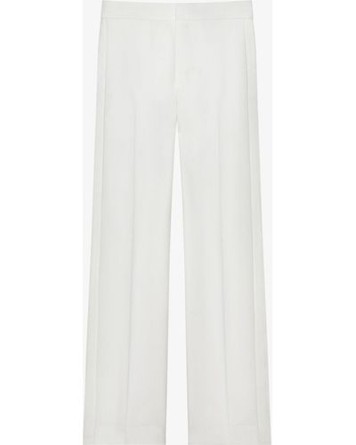 Givenchy Pantalon large en laine et mohair avec détail passepoil - Blanc