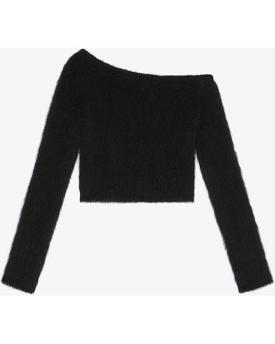 Givenchy Pull cropped asymétrique en laine d'alpaga - Noir
