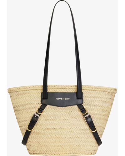Givenchy Medium Voyou Basket Bag In Raffia - Natural