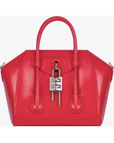 Givenchy Sac Antigona Lock mini en cuir Box - Rouge