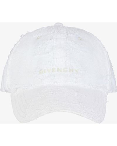 Givenchy Casquette brodée en denim déchiré et recousu - Blanc
