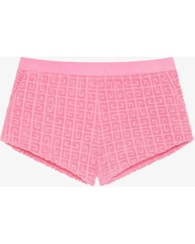 Givenchy Mini Shorts In 4g Cotton Toweling Jacquard - Pink