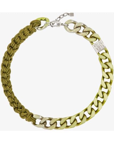Givenchy Collana Chain in smalto e macramè - Metallizzato