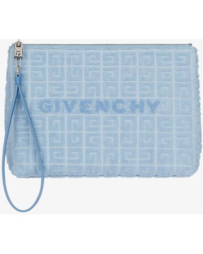 Givenchy Pochette en coton éponge 4G - Bleu