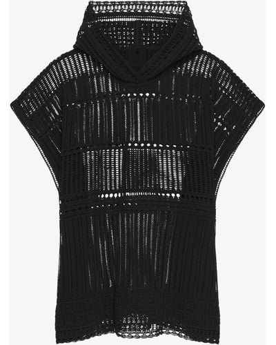 Givenchy Poncho In Crochet - Black