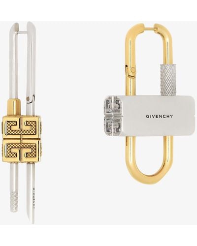 Givenchy Boucles d'oreilles asymétriques Lock en métal - Blanc