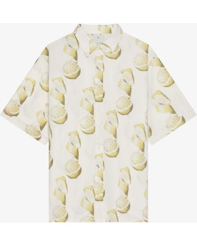 Givenchy Camicia stampata in seersucker di cotone - Bianco