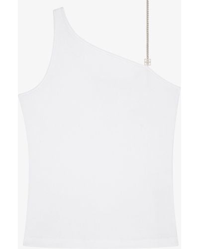 Givenchy Top asymétrique en coton avec détail chaîne - Blanc