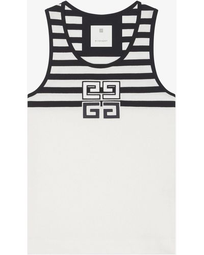 Givenchy Slim Fit 4G Striped Tank Top - White