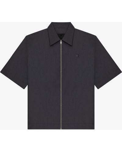 Givenchy Zipped Shirt With 4g Detail - Blue