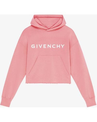 Givenchy Hoodie cropped en molleton - Rose