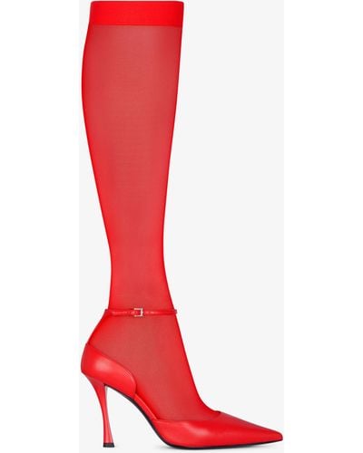 Givenchy Escarpins Show en cuir avec mi-bas - Rouge