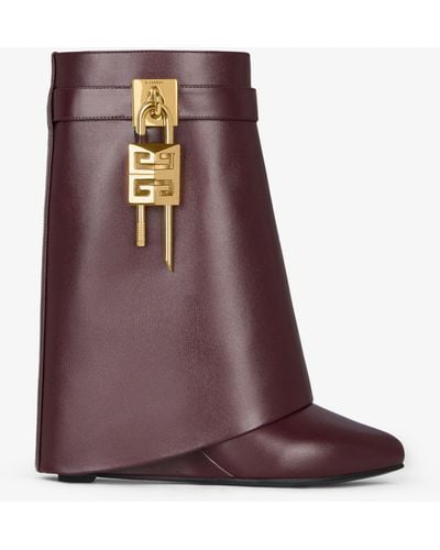 Givenchy Shark Lock Ankle Boots - Purple