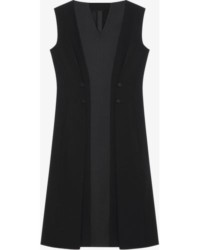 Givenchy Robe à boutons en crêpe envers satin - Noir