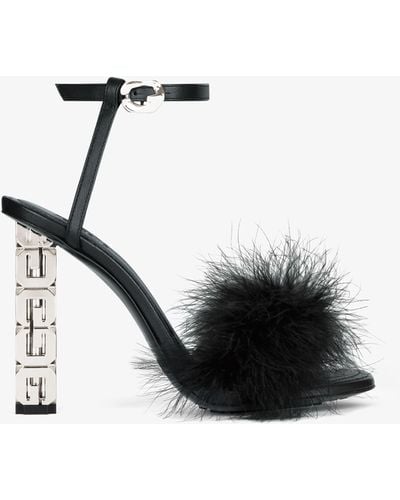 Givenchy G Cube Feather And Leather Sandals - Black