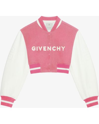 Givenchy Cropped Varsity Jacket - Pink