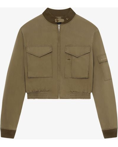 Givenchy Cropped Bomber Jacket - Green