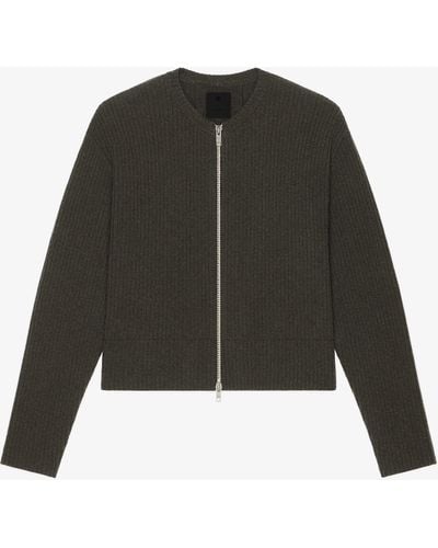 Givenchy Cardigan oversize in lana con zip sul davanti - Nero