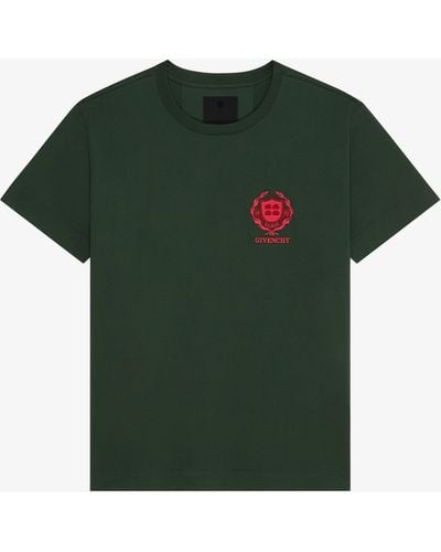 Givenchy T-shirt oversize Crest in cotone - Verde