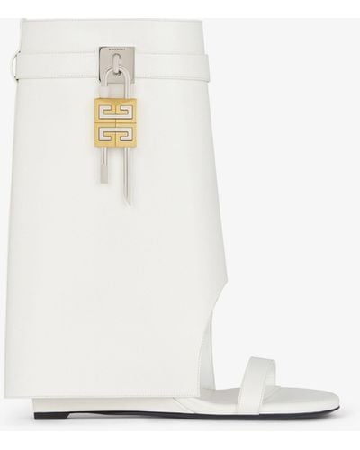 Givenchy Shark Lock Sandal Ankle Boots - White