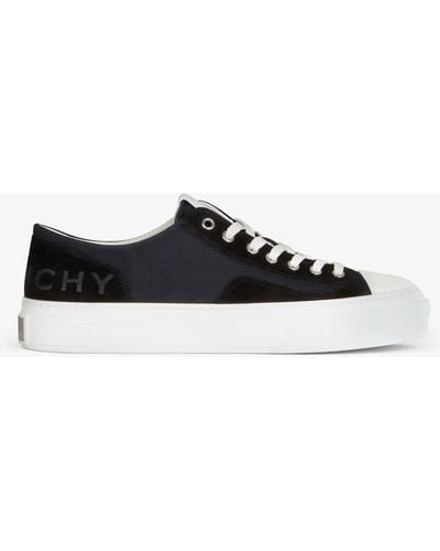 Givenchy Sneakers City en toile et suède - Blanc